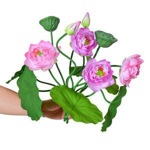 Bouquet de lotus artificiel en soie, décoration réaliste pour salon et mariage - Product Image 5