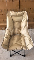 Chaise de camping portable d'extérieur en tissu Oxford PVC personnalisée pour la pêche, chaise lune en polyester 600D, vente en gros