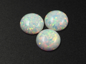 Opal tổng hợp Opal phẳng đáy bán nguyệt hình elip nhân tạo Opal Vòng mặt đá Trần - Product Image 3