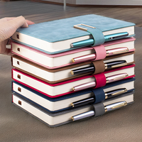 Carnets de notes A5 populaires en cuir personnalisables avec logo, porte-stylo, agendas promotionnels pour entreprises