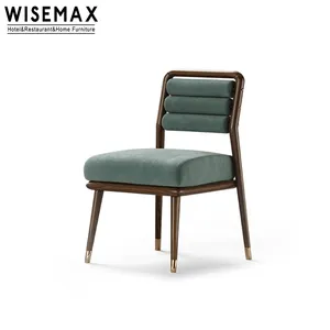 WISEMAX FURNITURE High End Dining Room Furniture line fabric wooden frame with Stainless Steel Leg cup Dining Room Set Chair