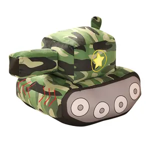 35 CM सिमुलेशन टैंक आलीशान तकिया नरम आर्मी ग्रीन भरवां आलीशान टैंक खिलौना बच्चे की या लड़के के उपहार के लिए
