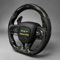 Volant Dodge Charger Challenger en fibre de carbone avec LED SRT Hellcat Racing, volant sport personnalisé