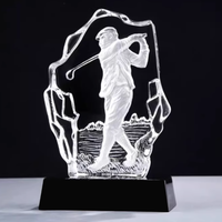 Trophée de golf personnalisé en verre cristal et métal, récompense créative pour les champions, les compétitions, les salons professionnels et les cartes de licence