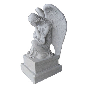 Estatua de Ángel Llorón de Mármol para Cementerio, Estatua de Ángel de Granito de Alta Calidad para Cementerio en Venta - Product Image 1