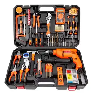 Kit de herramientas de mano eléctricas de bolsillo, conjunto de herramientas eléctricas de 18V, color negro, matriz 6