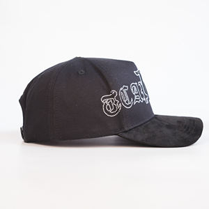 หมวกแก๊ป 5 แผง ผ้าฝ้ายผสมหนังกลับ ปักโลโก้ TCAP China Rhinestones - Product Image 5