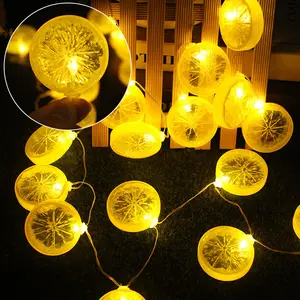 LED Battery Operated Lemon String Lights Small Warm White Holiday Christmas Party And Wedding Decorations