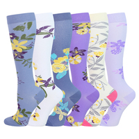 Chaussettes de compression athlétiques mi-hautes pour le sport, à motifs mignons, tricotées, offrant un bon maintien, idéales pour la course à pied et le cyclisme