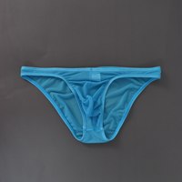 남성용 풀 시스루 메쉬 삼각 브리프, 로우라이즈 아이스 실크 섹시 속옷 (게이 패션 & 나이트클럽용)