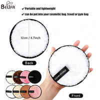 Tampon démaquillant en microfibre de marque privée nettoyage du visage bouffée ronde lavable visage vers le haut tampons démaquillants réutilisables