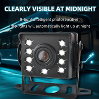 8 lumières LED camion caméra de recul 24v HD vision nocturne ccd utilisation étanche pour RV, chariots élévateurs, bus voiture caméra de recul