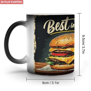 Tasse Magique Noire Givrée 11oz en Céramique Thermosensible pour Sublimation – Meilleur Design Burger de la Ville - Product Image 3