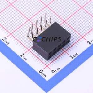 DW254W-22-10-85 Pin Socket Bent Lead Through Hole,P=2.54mm Connector 2x5P 2.54mm 2.54mm Square Hole - Product Image 1