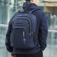 Sac à dos pour ordinateur portable de voyage d'affaires multi-poches avec bandoulière rembourrée en forme de S en tissu Oxford imperméable