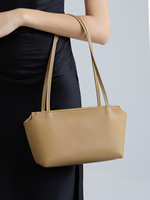 Tas Selempang Kulit Domba Minimalis Retro Wanita, Tas Bahu Kulit Asli Mewah, Tas Hobo Slim OEM