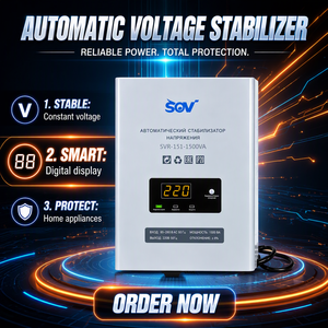 Stabilisateur de tension automatique SVR-151 1500VA, entrée 95-280V, sortie 220V, monophasé, AVR avec affichage numérique - Product Image 1
