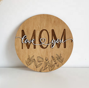 Regalo Personalizado para el <span class=keywords><strong>Día</strong></span> <span class=keywords><strong>de</strong></span> <span class=keywords><strong>la</strong></span> <span class=keywords><strong>Madre</strong></span>, Letrero con Flores Cortadas con Láser, Regalo para Mamá <span class=keywords><strong>de</strong></span> los Hijos, Decoración <span class=keywords><strong>de</strong></span> Mesa <span class=keywords><strong>de</strong></span> Madera con <span class=keywords><strong>la</strong></span> Frase 'Te Amo Mamá' - Product Image 2
