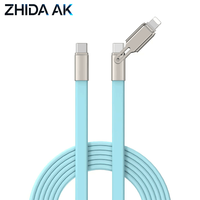 Kabel Data Transmisi Cepat Pengisian Daya 2-in-1 USB Type-C 240W dengan Konduktor Tembaga Murni dan Silikon Cair, Laris Terjual