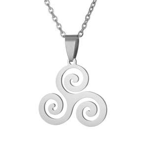 Kalung serigala remaja mode Triskele Triskelion simbol Irlandia Allison Argent tiga Spiral liontin Celtics perhiasan wanita grosir - Product Image 6