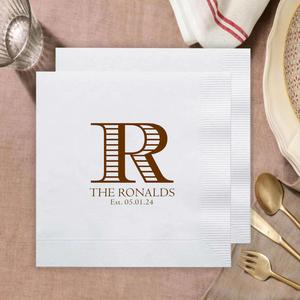 Serviettes personnalisées, serviettes de mariage, logo monogramme, serviettes en papier imprimées, décoration de cocktail, décoration de mariage, décoration d'événements - Product Image 1