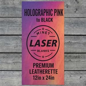 Cuero Sintético Holográfico Rosa Iridiscente al por Mayor, 12x24 Pulgadas, Degradado de Melocotón, Coral y Magenta, Cuero Sintético con Grabado Negro - Product Image 1