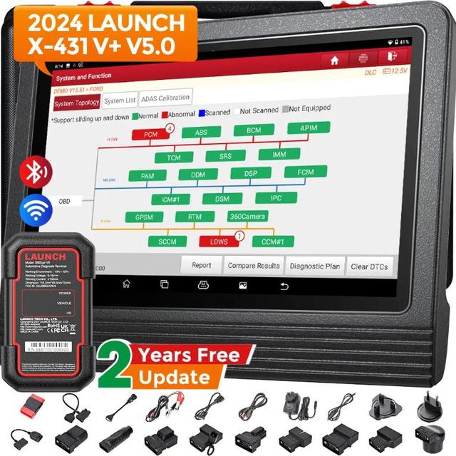 Launch X431 V Plus V+ VPLUS5.0 Automotive Diagnostic OBD2 Scanner Tool With CANFD & DOIP & Ecu Coding &TPMS for ALL CARS