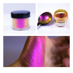 Poudre Magique Néon Super Lumineuse Effet Caméléon 0,2g/Pot, Poudre Fine Flash Hypershift Changeante de Couleur, Poudre Aurore Nude Effet Miroir pour Nail Art - Product Image 1