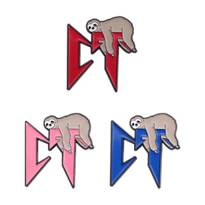 Bán buôn thời trang Mexico New Age CT bradypod logo kim loại huy hiệu phim hoạt hình con lười hat pin phụ kiện - Product Image 2