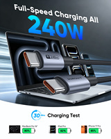 SUNGUY 240W PD USB C Kabel Data Tipe C Pengisian Cepat Kabel Daya USB C chargeur de téléphone untuk Penggunaan Ponsel Laptop dan Mobil