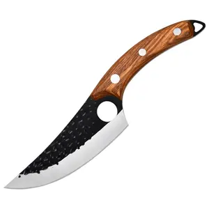 סכין סכין מטבח מזויף סכין שף ביתי מזויף סכין חיתוך מנירוסטה עם ידית עץ