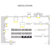 Profilé en Aluminium pour Bande Lumineuse LED, Canal Encastré avec Diffuseur de Lumière LED