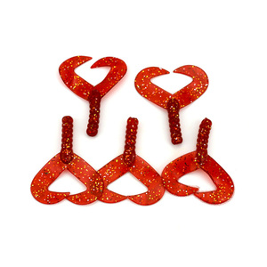 Vente en gros de leurres souples de pêche, type Grub à double queue, 6 cm, appât artificiel en plastique et silicone nageur pour la pêche au bar et au brochet - Product Image 4