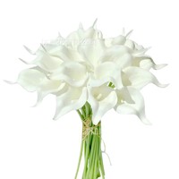 Calla-Lilien Künstliche Blumen PU-Textur Realistische Handgefertigte Weiße Blumen für Hochzeit Heim-Dekoration und Tisch-Centerpieces