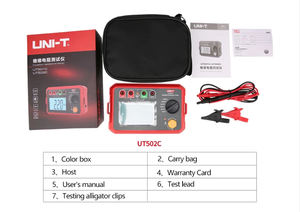Testador de Resistência de Isolação UNI-T UT501C UT502C, Medidor de Ohm Profissional, Voltímetro Digital de 1000V 2500V - Product Image 6