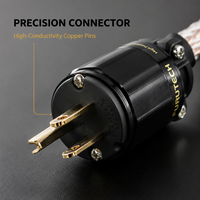 Cable de Alimentación para Altavoz YIVO XSSH HIFI, 11MM, 24 Núcleos, OCC, Plateado, Conector IEC Estadounidense, Cable de Alimentación CA para Audio y Video