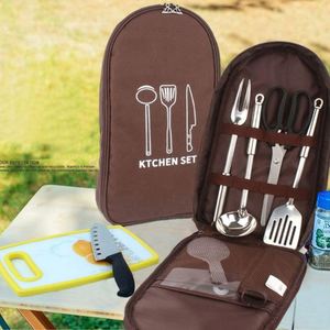 Portable <b>Camping</b> Cooking Utensils Organizer Travel Bag - BBQ <b>Kitchen</b> Kit Pouch for Outdoor Cooking and Campfire Use - Product Image 2