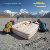 Matelas pneumatique d'extérieur avec dessus floqué, lit double, gonflage entièrement automatique, dossier inclinable, longueur 200 cm, pour le camping