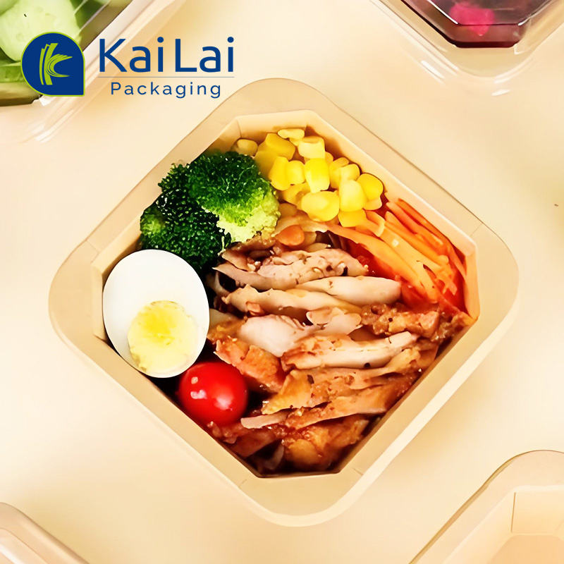 Disposable Kraft Paper Biodegradable 300ml Salad Rectangle Bowl New ...