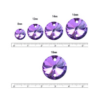 Strass Selina Crystal à double trou, à dos pointu, cousus à la main, écologiques, 3D, non thermocollants, à coller, pour DIY, nail art, mariage