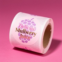 Etiquetas Adhesivas de Vinilo Personalizadas con Logotipo en Dorado y Plateado, en Rollo, con Relieve, Resistentes al Agua, para Alimentos y Cosméticos, MOQ Bajo