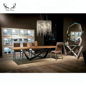 Unique <strong>Stable</strong> Design Restaurant <strong>Table</strong> With Unique Base Design Wood Sets Solid Wood Dining <strong>Table</strong> Set - Product Image 6