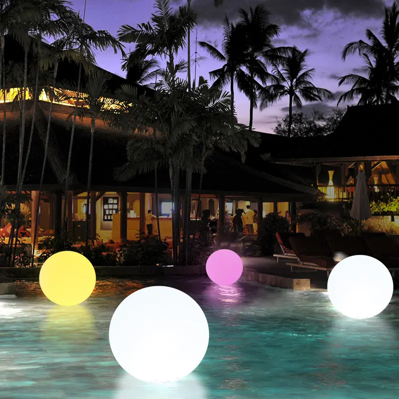 Lampu lanskap bola apung Modern, lampu kolam renang luar ruangan kreatif kendali jarak jauh LED tahan air IP65 untuk taman Hotel