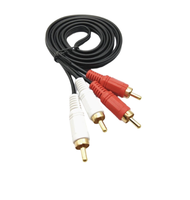 1,5 metre 2RCA'dan 2RCA'ya Ses Kablosu, Lotus İki Çiftli İki Yönlü Ses Kablosu, 4 Bağlantılı Altın Kaplama Çift Lotus Ses AV Kablosu