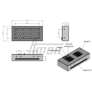 Sistema de curado LED UV 365nm/395nm/405nm Metal 200W-400W Lámpara de curado portátil para fabricación electrónica 180*100mm - Product Image 6