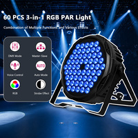 Mini projecteur LED PAR en plastique, 60 LED, contrôlé par DMX, lumière de lavage RGB, gradation 0-100, effet stroboscopique, pour discothèque, banquet, fête