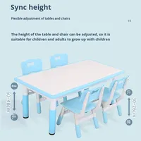 Ensemble table et chaises rectangulaires réglables en plastique pour enfants de maternelle, design moderne et simple, bureau d'étude et d'écriture pour tout-petits