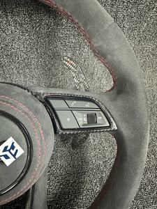 Volante de Cuero y Fibra de Carbono para Audi A4 B8.5 S4 RS4 A5 S5 RS5 RS6 Q5 Q7 Q3 A1 A3 A6 S3 S1 S4 RS3 B8 TT <span class=keywords><strong>MK2</strong></span> C6 C7 R8 A7 - Product Image 4