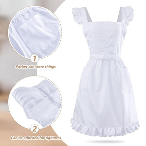 7926 élégant <span class=keywords><strong>femme</strong></span> de chambre <span class=keywords><strong>blanc</strong></span> Smock <span class=keywords><strong>tablier</strong></span> avec poche pour serveuse cuisine Restaurants cuisson Machine lavage <span class=keywords><strong>femme</strong></span> de chambre Smock <span class=keywords><strong>tablier</strong></span> - Product Image 4