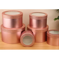 Ensemble de 5 boîtes cadeaux rondes pour cadeaux, boîtes à fleurs avec couvercles pour arrangements floraux, boîtes à fleurs empilables